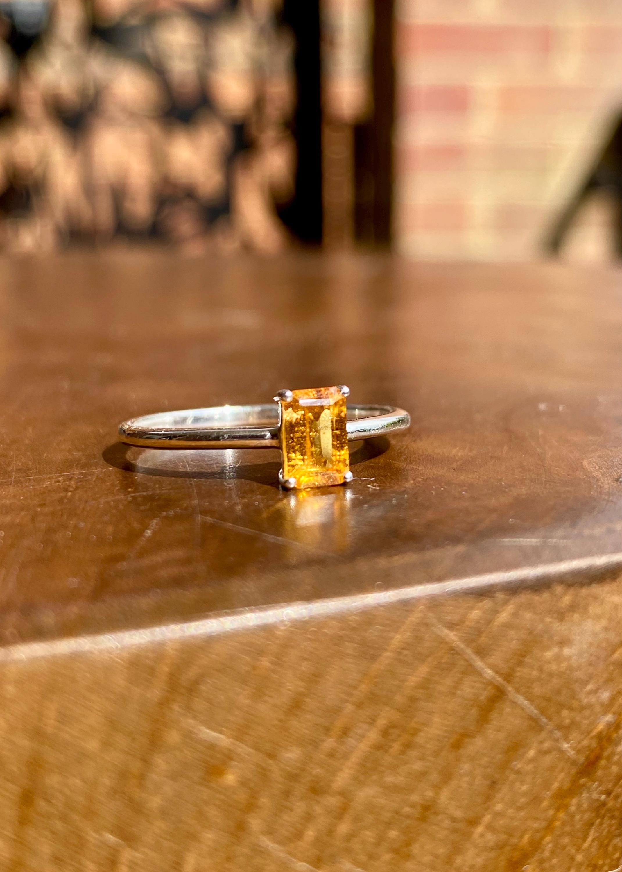 Mandarin Spessartite Garnet and Silver Ring