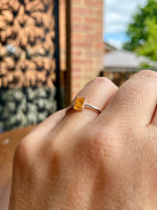 Mandarin Spessartite Garnet and Silver Ring