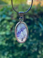Blue John Silver Oval Pendant