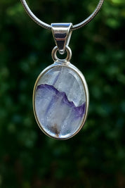 Blue John Silver Oval Pendant