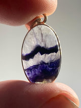 Blue John Silver Oval Pendant