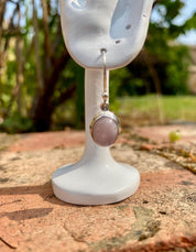 Natural Oval Kunzite Sterling Silver Dangle earrings