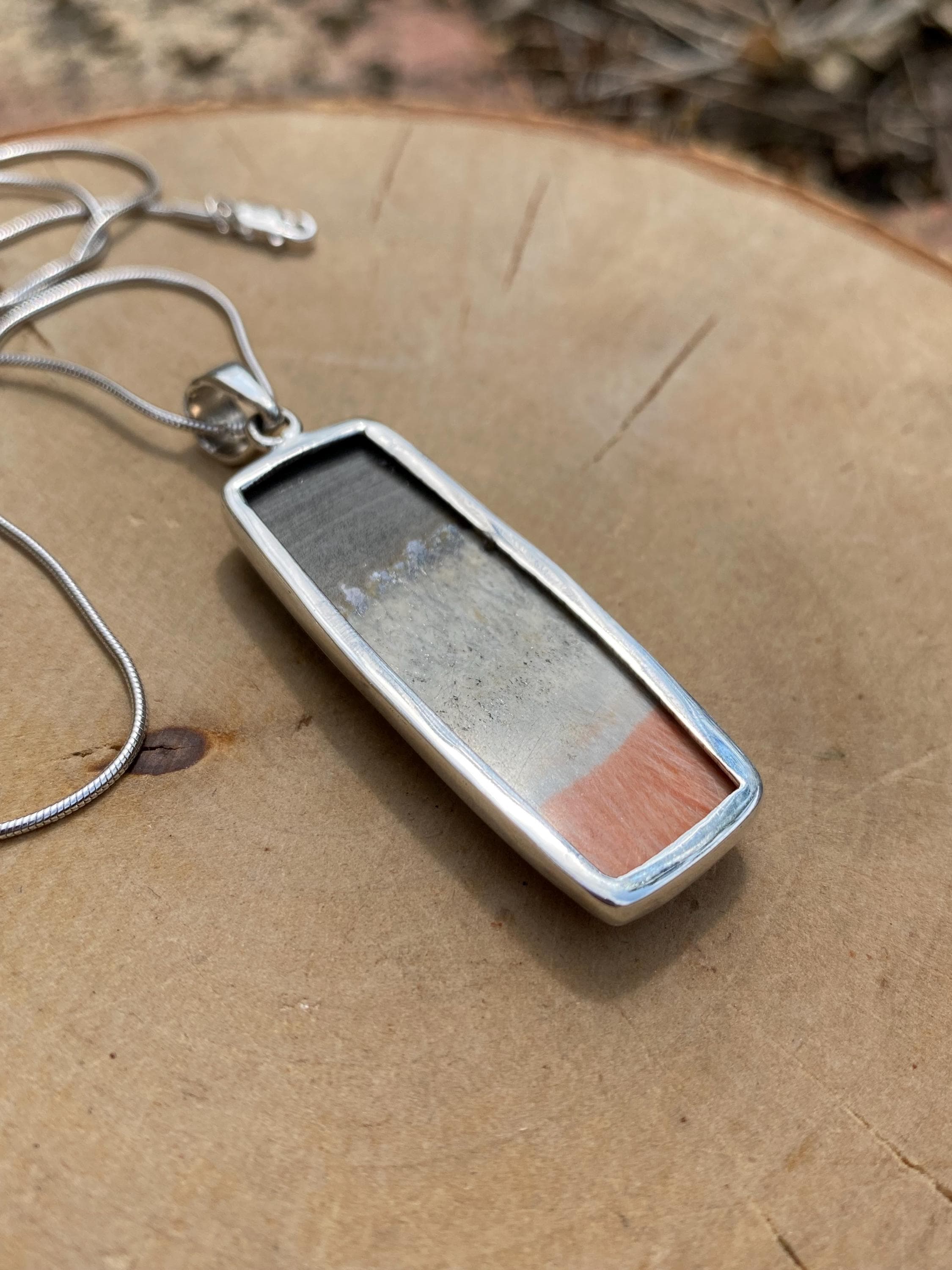 British Celestobarite and Silver Pendant