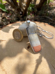 Rectangle British Celestobarite Sterling Silver Pendant