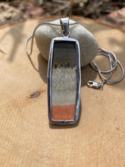 British Celestobarite and Silver Pendant