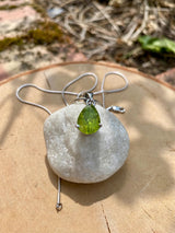Natural Peridot Sterling Silver Teardrop Pendant