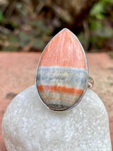 Teardrop British Celestobarite Sterling Silver ring