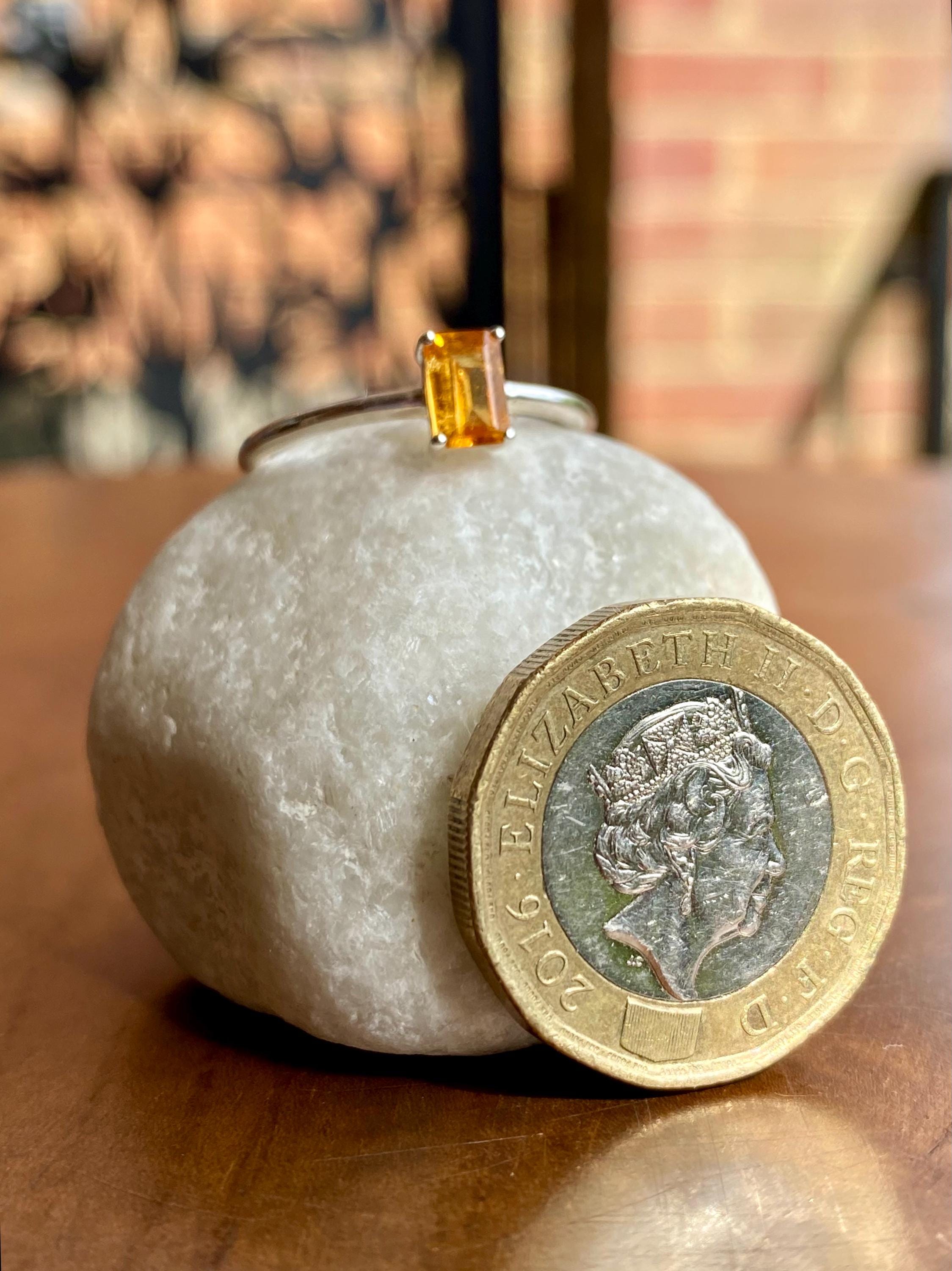 Mandarin Spessartite Garnet and Silver Ring