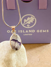 Blue John Silver Oval Pendant