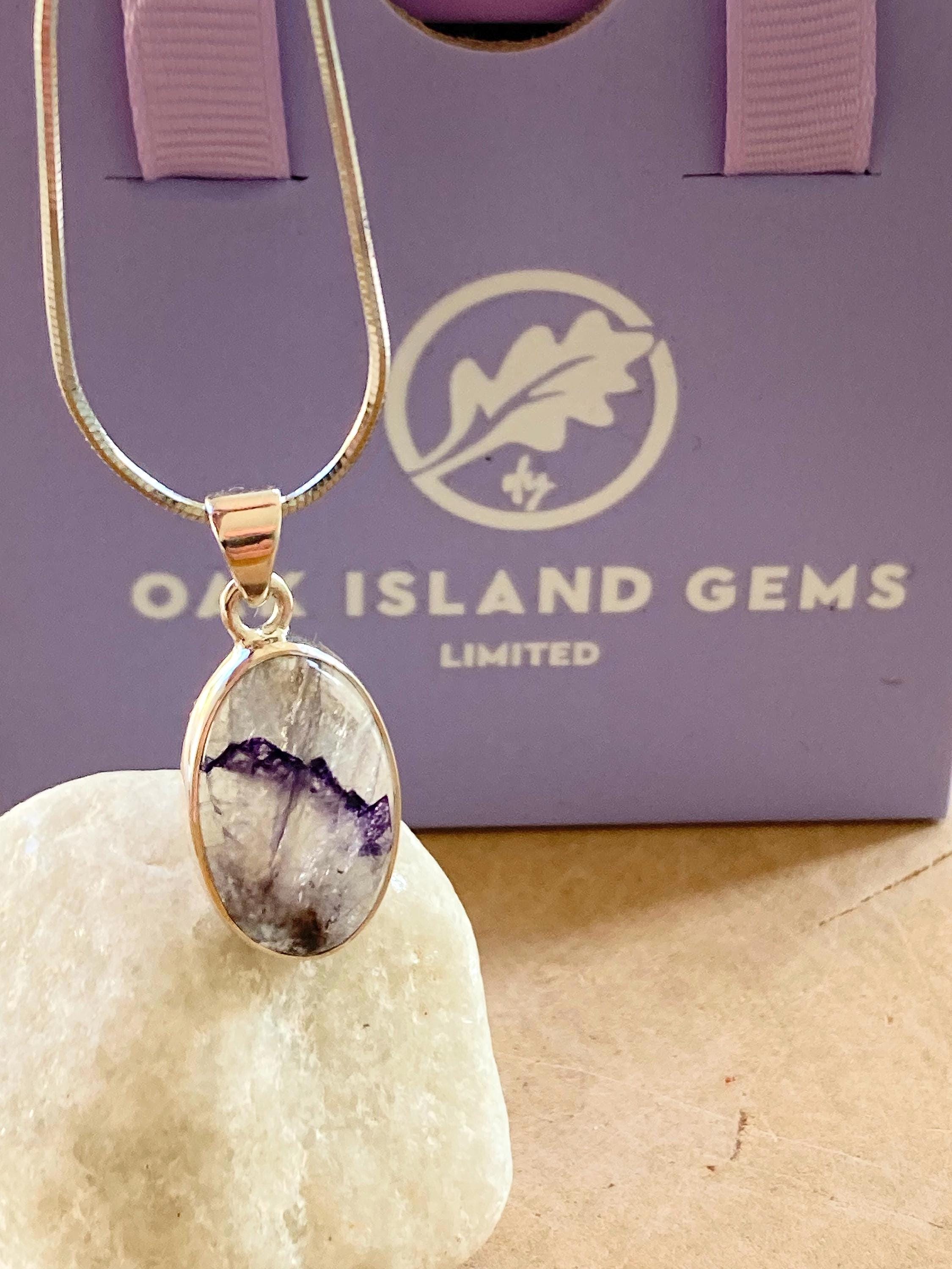 Blue John Silver Oval Pendant