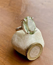 Oval Green Amethyst Prasiolite Sterling Silver Ring