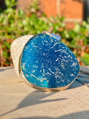 Ancient Roman Glass Pendant, Teardrop 41mm x 36mm Sterling Silver, Handmade UK