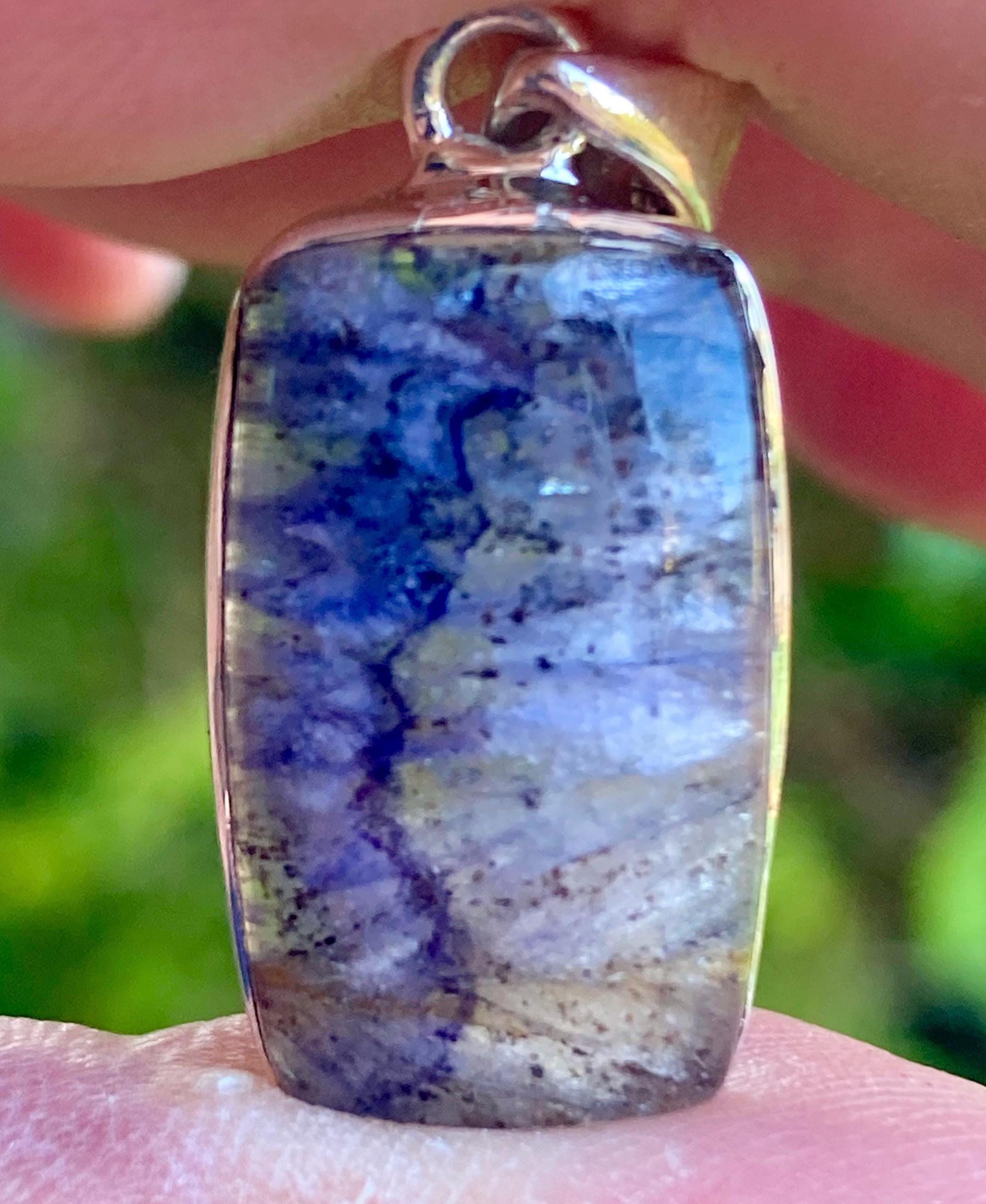 Blue John Sterling Silver Rectangular Pendant