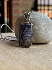 Blue John Sterling Silver Rectangular Pendant