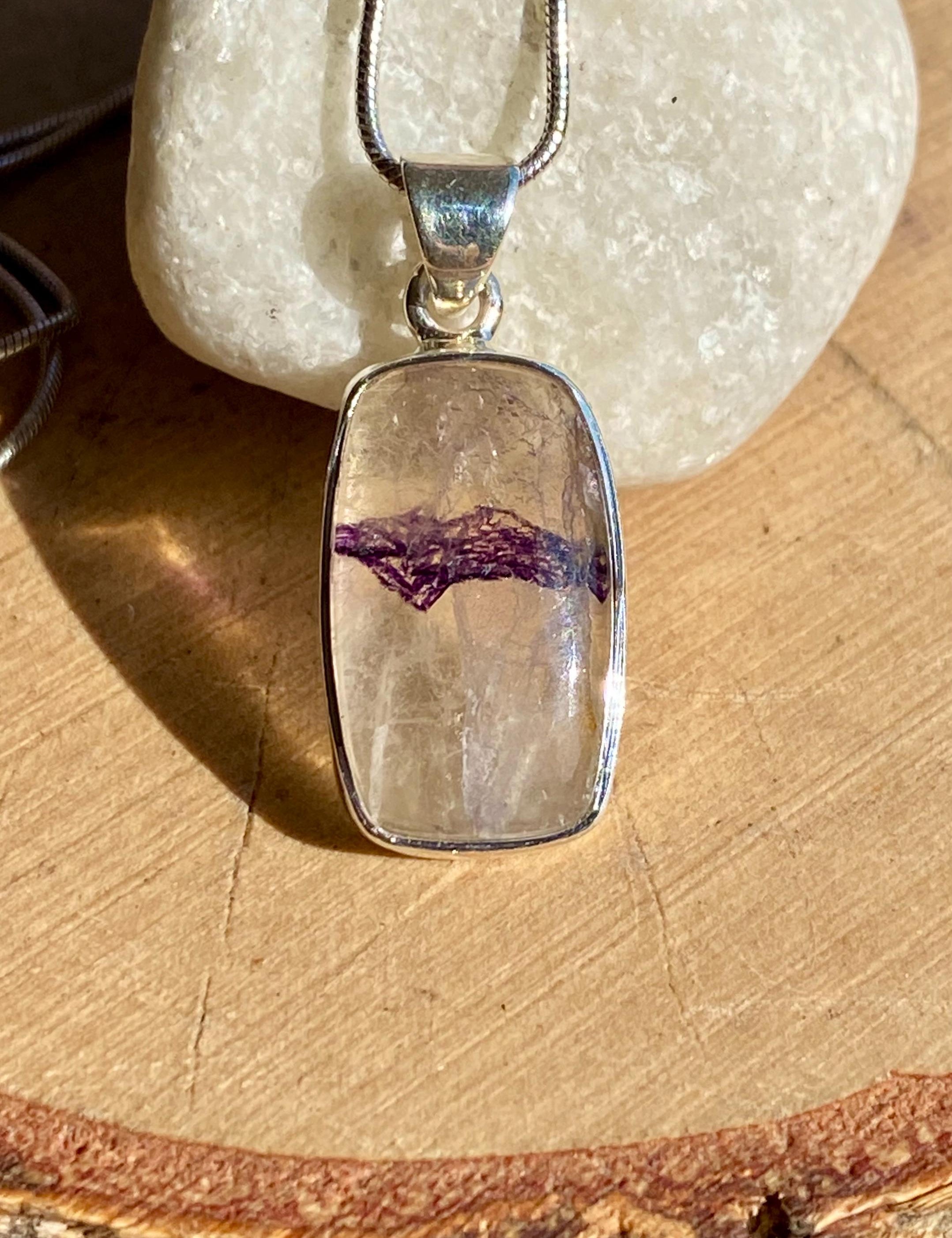Blue John Sterling Silver Rectangular Pendant