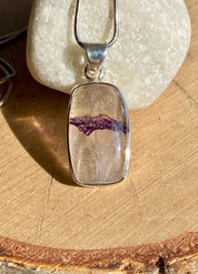 Blue John Sterling Silver Rectangular Pendant