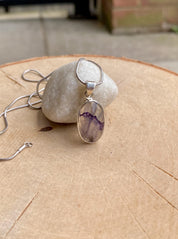 Blue John Silver Oval Pendant