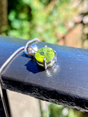 Natural Round Peridot 925 Sterling Silver Pendant