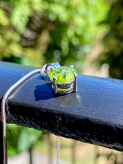 Natural Round Peridot 925 Sterling Silver Pendant