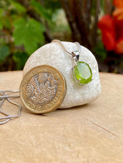Natural Oval Peridot 925 Sterling Silver Pendant
