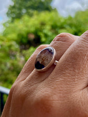 Blue John Silver Oval Ring - Extremely Rare