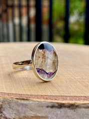 Blue John Silver Oval Ring - Extremely Rare