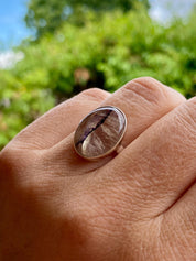 Blue John Silver Oval Ring - Extremely Rare