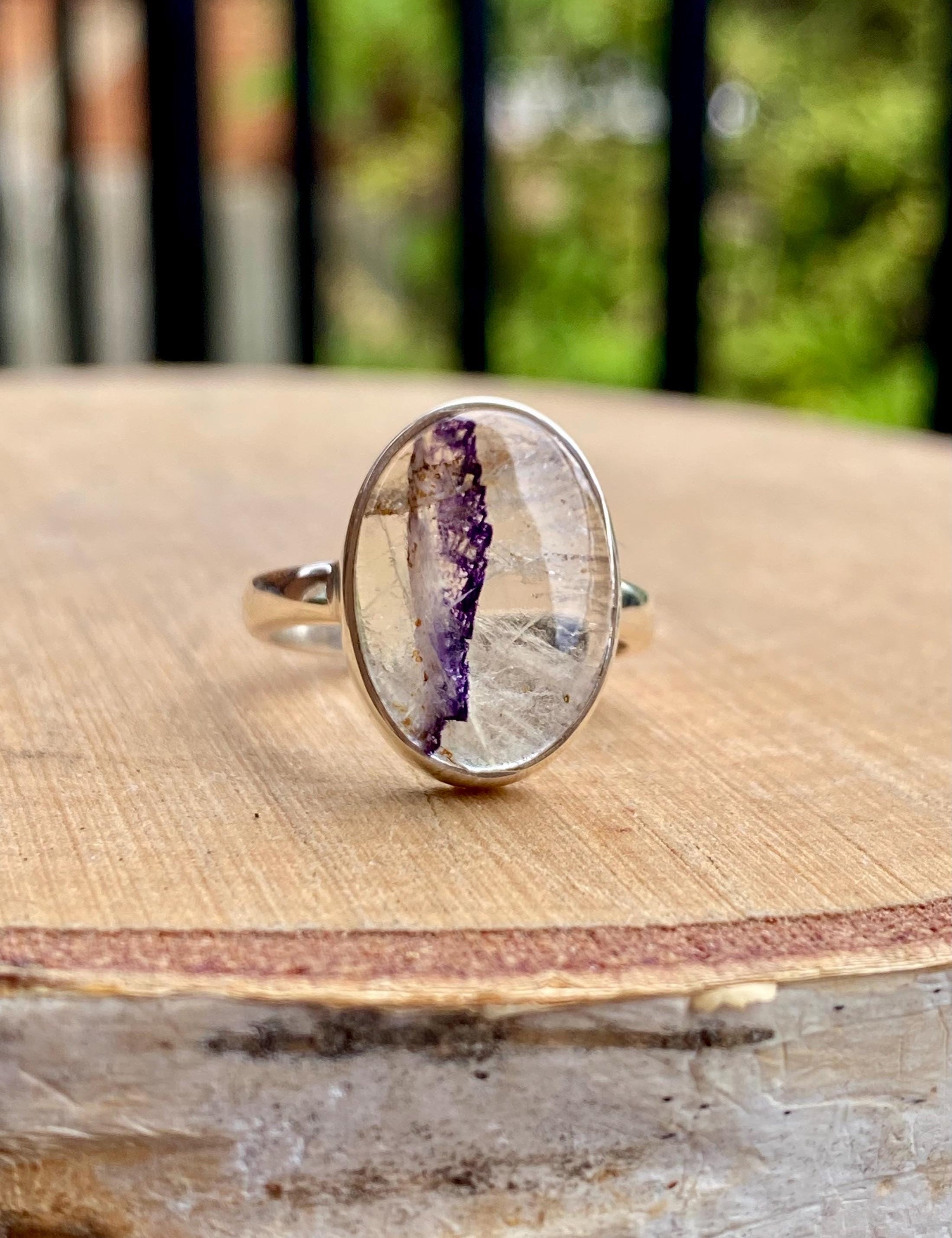 Blue John Silver Oval Ring - Extremely Rare