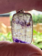 Blue John Sterling Silver Rectangular Pendant