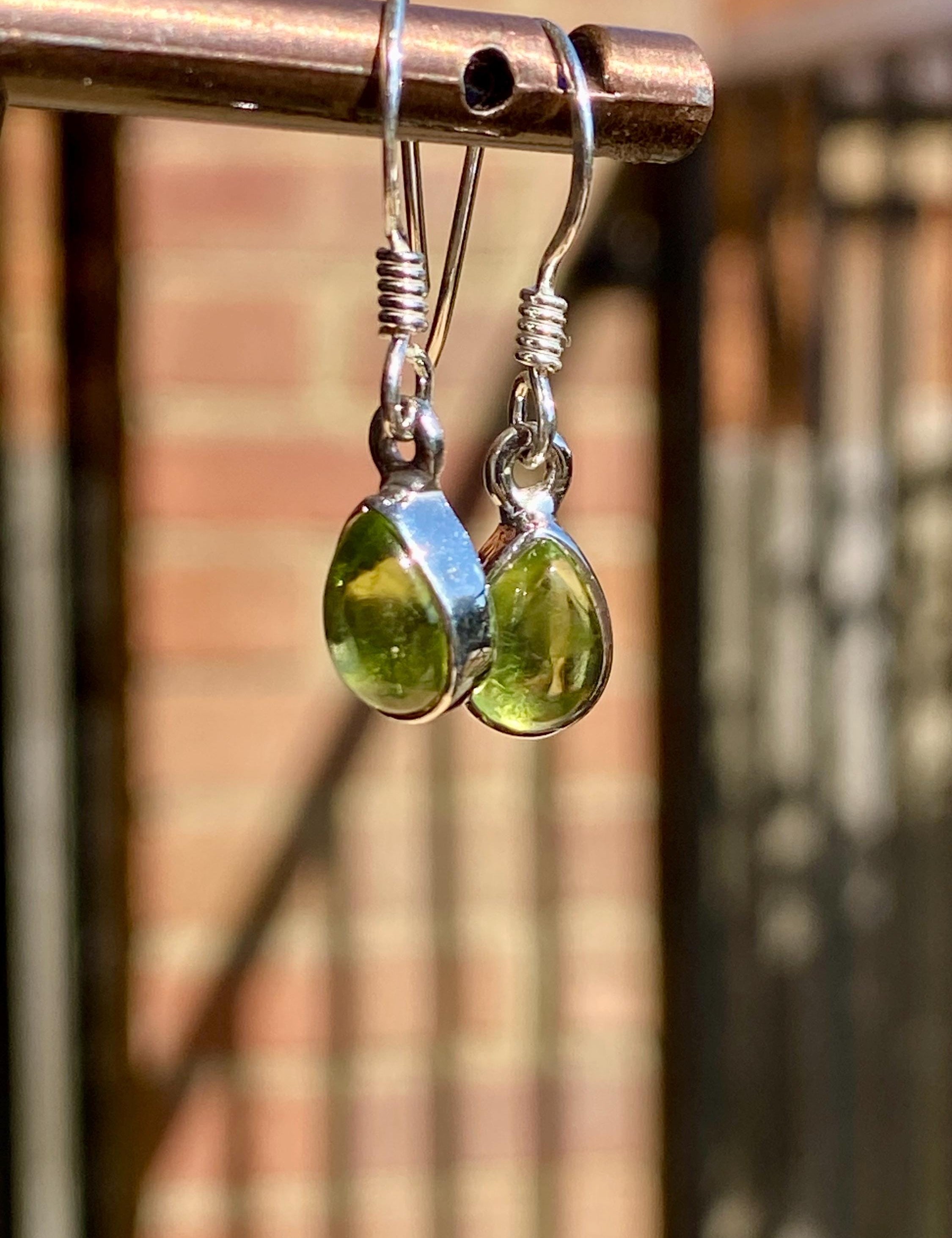 Teardrop Peridot 925 Sterling Silver Dangle Earrings