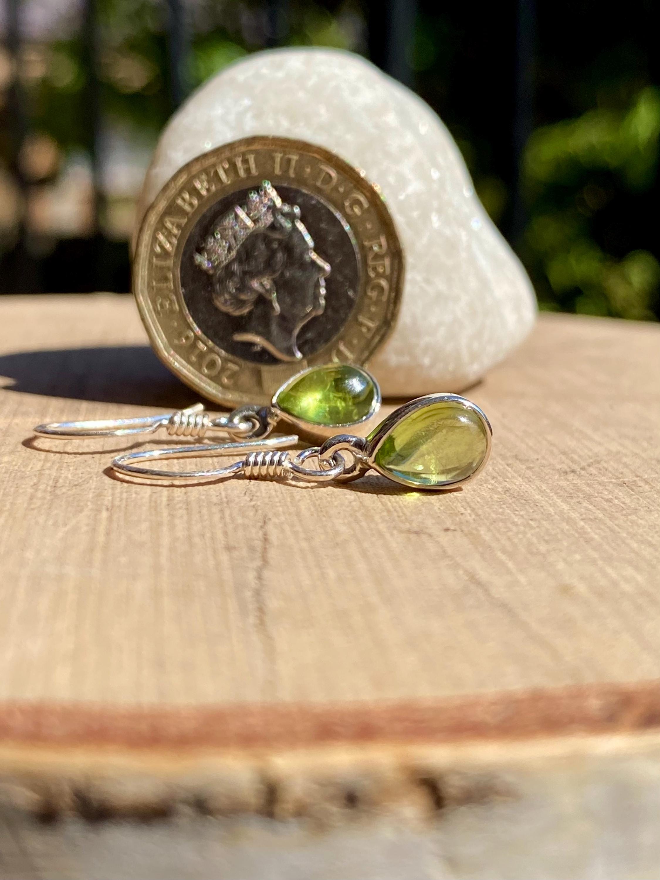 Teardrop Peridot 925 Sterling Silver Dangle Earrings