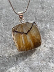 Square Blue John Sterling Silver Square Pendant