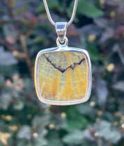 Square Blue John Sterling Silver Square Pendant