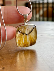 Square Blue John Sterling Silver Square Pendant