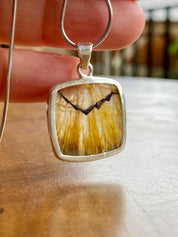 Square Blue John Sterling Silver Square Pendant