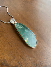 Pear Cut Ancient Roman Glass Sterling Silver Pendant