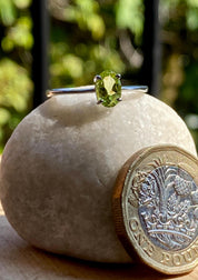Oval Cut Peridot 925 Sterling Silver Ring