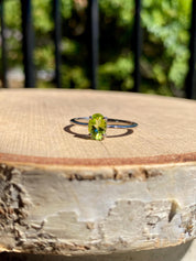 Oval Cut Peridot 925 Sterling Silver Ring