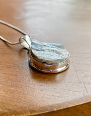 Paraiba Blue Kyanite 925 Sterling Silver Teardrop Pendant