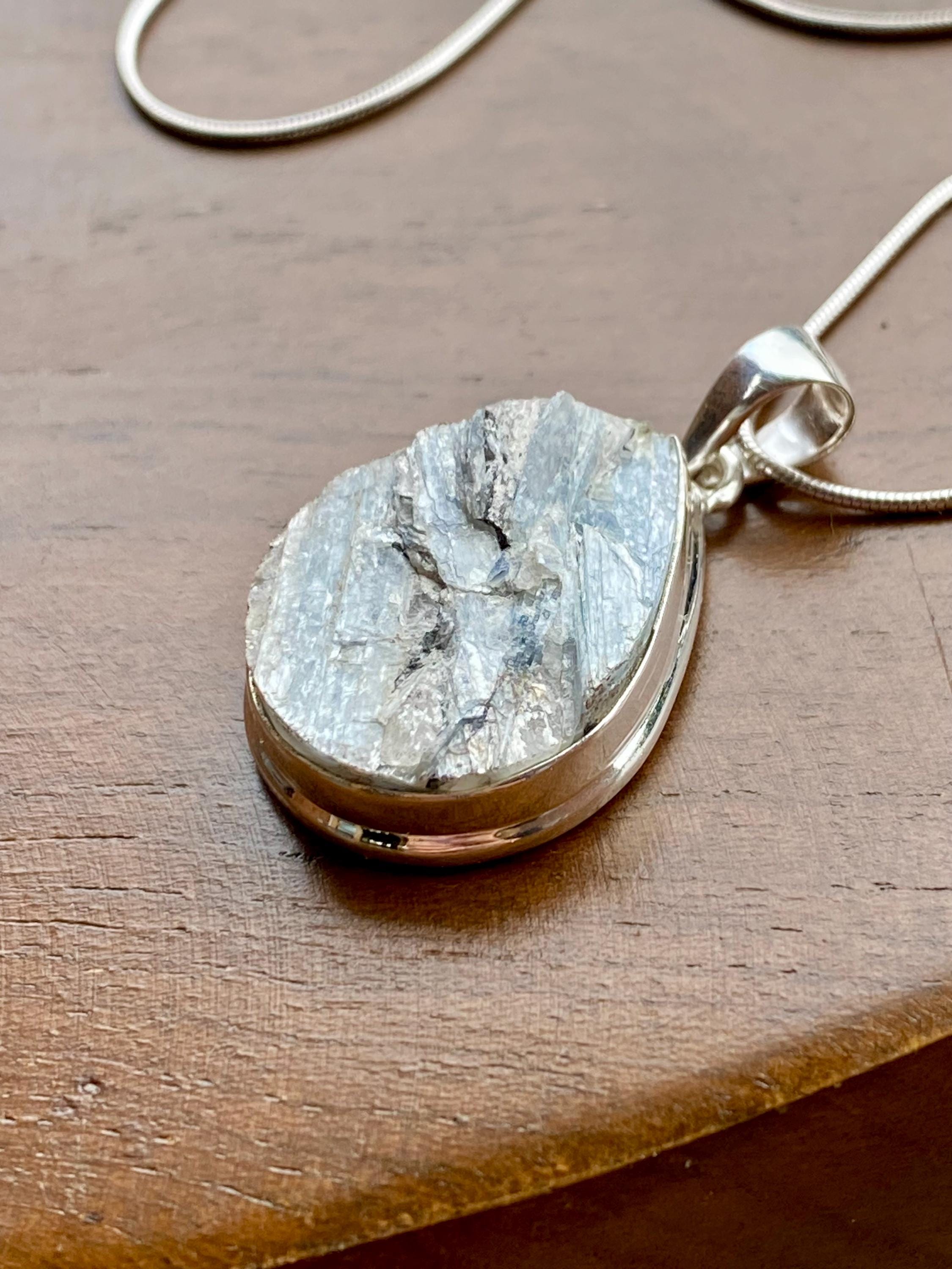 Paraiba Blue Kyanite 925 Sterling Silver Teardrop Pendant