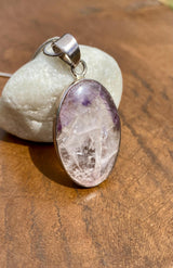 Oval Blue John 925 Sterling Silver Pendant