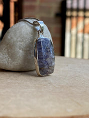 Blue John Sterling Silver Rectangular Pendant