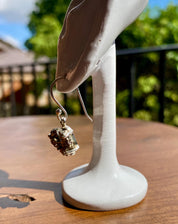 Hexagon cut Pyrite Druzy 925 Sterling Silver Dangle Earrings