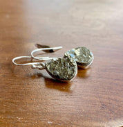 Teardrop Pyrite Druzy 925 Sterling Silver Dangle Earrings