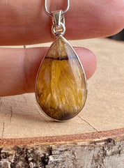 Blue John Silver Teardrop Pendant - Extremely Rare