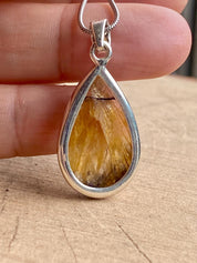 Blue John Silver Teardrop Pendant - Extremely Rare