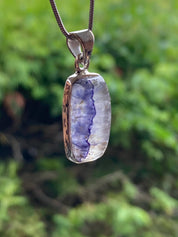 Blue John Sterling Silver Rectangular Pendant