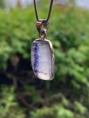 Blue John Sterling Silver Rectangular Pendant