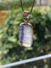 Blue John Sterling Silver Rectangular Pendant