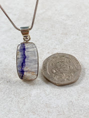 Blue John Sterling Silver Rectangular Pendant